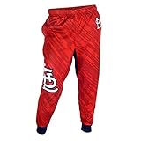 MLBセントルイス・カージナルスメンズポリエステルジョガーパンツ、レッド、ミディアム