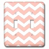 3dRose lsp_179681_2 Pastel Coral Orange and White Zig Zag Chevron Pattern - Salmon Pink Double Toggl