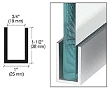 Brushedステンレス陽極酸化濡れGlaze 1 – 1 / 2 " Deep u-channel 120 "ストック長