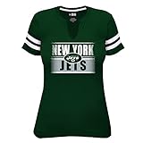 NFLニューヨークJets Short Sleeve Notchと腕ストライプティー、3 x、ダークグリーン/ホワイト