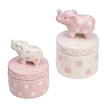 Elegant Baby Ceramic Elephant Tooth and Curl Set, Pink by Elegant Baby
