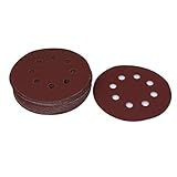 uxcell　紙ヤスリ　サンドペーパー　1200 グリット　8 穴　125mm直径　20枚入り