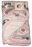 Blankets & Beyond Baby Blanket (Elephant and Owl) Pink & Grey by Blankets and Beyond