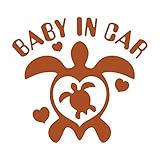 imoninn BABY in car ステッカー　【シンプル版】　No.07　ホヌさん　（茶色）