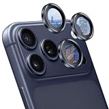 HeeNia iPhone 15 Pro/iPhone 15 Pro Max 対応 カメラフィルム アルミ合金+9Hガラス素材 レンズフィルム 露出オーバー防止 傷防止 カメラ保護 スクリーンプロテクター カメラレンズ保護フィルム iPhone 15 Pro/iPhone 15 Pro Max 用 - ブルー