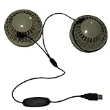 ONKYOU 空調服ファンユニット 電池ボックス無し タイプ USBケーブル風量調節 2個セット (グレー)
