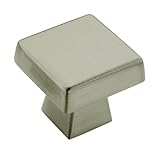 Amerock 55273G10 Blackrock Oversized Square Knob, 1-1/2-Inch, Satin Nickel by Amerock