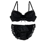 Moca＆Bunny ブラック F85 レディース ブラ ブラジャー ショーツ 上下 セット 下着 女性 女性下着 ブラジャーショーツセット ブラショーツセット 3/4 カップ セクシー サテン レース 勝負 大きめ下着 大きいブラジャー 大きなサイズ女性下着 女性大きい グラマーサイズ下着 グラマーサイズブラセット サイズ アンダー大きいブラジャー 大きいサイズブラジャーショーツ 大きめのブラジャーパンティーセット 大きいショーツ しょーつ大きいサイズ 女子用下着 ストラップ付き 大きいサイズランジェリー レースサテンパンティ かわいいパンティー 女性セクシー下着セット 女性用下着fカップ ｆ85下着セット ブラジャー黒