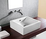 〔INK-0402025H（AT78079B）〕　オンカウンタータイプ　スクエア　陶器製　洗面ボウル