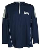 Seattle Seahawks Adult Large 1 / 4 Zipプルオーバーシャツ – ネイビーブルー&グレー