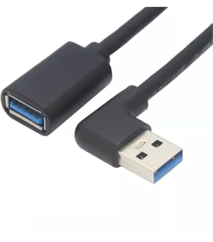 Amazon.co.jp: 変換名人 USB3.0 延長ケーブル 20cm [ Aオス端子・、右L
