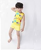 NIKONIKO 男の子 キッズ ベビー 水着 二色/イエロー/ブルー　トップス パンツ 帽子 三点セット　85-160CM
