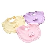 Jolieer ベビー スタイ ビブ よだれかけ コットン100% バンダナ オシャレな ビブ スタイ 3枚セット (蝶結び)