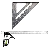 Baosity 2個セット　コンビネーション スコヤ　三角スクエア　直角ルーラー　多用途　調整可能　アルミニウム　