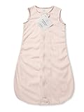 SwaddleDesigns Sleeping Sack with 2-Way Zipper, Baby Velvet, Pastel Pink with Pink Trim, 6-12MO