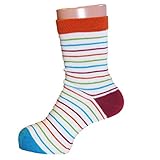 (グレェド) Groedo キッズソックス サイズ1-2 ( 12 - 14cm ) 白・オレンジ・青・黄緑・えんじストライプ オーガニックコットン