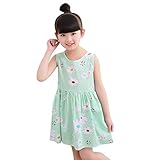 Cutelove 子供ドレス　ワンピース　ノースリーブ　女の子　夏　素敵　プリント　プリンセス　コットン　袖なし鮮やかな色　全8色　超可愛い