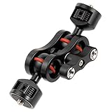 FEICHAOスーパークランプブラックノブクラブクローマジックアームクランプ、ミニマジックアーム多機能デュアルボールヘッド付き 一眼レフカメラモニター用 (Magic Arm)