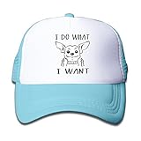 子供 メッシュキャップ 通気性 今季最新 ゴルフ キャップ チワワ 日焼け止め 帽子 カジュアル ストーリート系ライトブルー プリント付き 無地