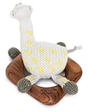 Finn + Emma Organic Cotton Baby Neutral Rattle Teething Ring - Giraffe [並行輸入品]