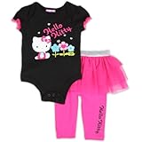 Hello Kittyベビーベビー女の子新生児ブラック2 Piece Skeggingセット