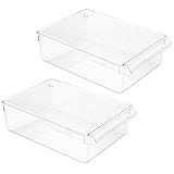 High Quality Linus Pullz Kitchen Pantry Cabinet Bin Organizer, 2-Pack, Clear