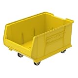 Akro-Mils 30288 Mobile Super Size Plastic Stacking Storage Akro Bin 24-Inch x 16-Inch x 11-Inch Yell