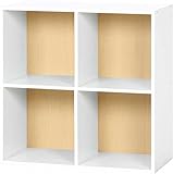 Rack 収納家具 上下連結 ユニットKDボックス ４マス棚付き カラー：ナチュラル