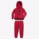 NIKE(ナイキ)　ラッシュピンクSwooshロゴTECHフリースフード付きジャケット上下2点セット (12months（身長約75-80cm）) [並行輸入品]