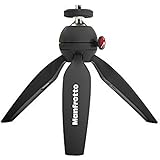 Manfrotto MTPIXIMII-B, PIXI Mini Camera Tripod with Handgrip for Compact System Cameras, for DSLR, Mirrorless, Video, Made in
