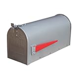 アメリカンポスト 郵便受け レトロ シルバー【幅18.5×奥行51.5×高23.5cm】 INK-1501032H