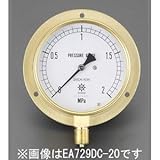 エスコ Ｇ３／８”／１００mm／０－２．０ＭＰａつば付圧力計 EA729DD-20