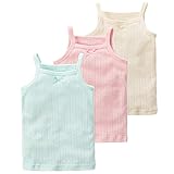 [POBIDOBY] タンクトップ キッズ 女の子 子供用 綿100% かわいい 女児タンクトップ 3枚組 80 90 95 100 110 120 130 140cm 下着 可愛い ジュニア インナー D 130