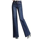 Teddy デニムパンツ レディース ストレッチ ワイドパンツ 春秋冬 ハイウエスト ジーンズ カットオフ 10分丈 ストレッチ ベルト付き p121 (インディゴ, M(27サイズ))