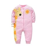 Amazingベーシック　ベビー服　カバーオール　長袖　ロンパース　赤ちゃん　新生児　キリン　男女兼用　春秋冬　6-9ヶ月