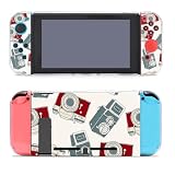 Switch保護カバー Switchカバー カメラ 柄 Switch対応カバー Switch ケース Switchゲーム機保護ケース 保護カバー ゲーム機 兼用ケース 分体式設計 着脱簡単 キャラクター ドック対応 スイッチ用カバー 全面保護 PC材質 耐衝撃 指紋/傷防止 スタンド機能 手触り良い 互換性がある