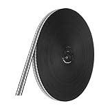 PATIKIL 反射テープストリップ 0.4"x 150FT 高視認性織物ストライプ蛍光ウェビングリボンミシン警告安全テープバッグ衣類レインコート用 黒-ホワイト