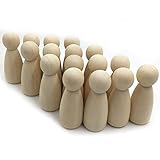 Amyster 20pcs Solid Hard Wood Wood Man (woman)2.56"(65mm) Natural Unfinished Ramp Preparation Paint 
