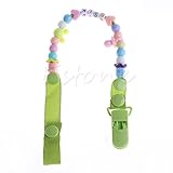 グリーンtoddler-baby-hand-made-dummy-pacifier-clip-chain-holder-soother-nipple-strap-new