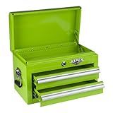 Viper Tool Storage LB218MC 18-Inch 2-Drawer 18G Steel Mini Storage Chest with Lid Compartment, Lime 