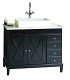 Ove Decors aspen-vb Vanity with Marbleカウンタートップand長方形Ove decorsrcounterセラミックBasin、40-inch Wide、エスプレッソ