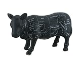 セラミックおもちゃBanksブラックセラミックCow Shaped Coin Bank W / ButcherチャートPiggy Bank 5で。8 x 5 x 3インチブラックモデル# 92151