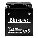 ORCA BATTERY バイク用 バッテリー 液入り 充電済み OB14L-A2 (YB14L-A2 / GM14Z-3A / FB14L-A2 / BX14-3A / 12N14-3A 互換)