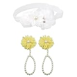 【ノーブランド品】 赤ちゃん　ビーチ　写真撮影　小道具　ヘアバンド　人工パール　裸足　サンダル　アンクレット　チェーン　全2色 - イエロー