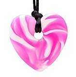 Teething Bling Pink Swirl Heart Pendant Teether Necklace by Teething Bling [並行輸入品]