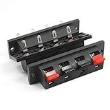 Hommy 結線端子ラウドスピーカー端子コネクタX5　黒赤色　４ピン４ポジション　64 x 17 x 17mm