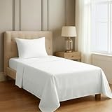 Pizuna (ピズナ) 100%コットン製 高級フラットシーツ ワイドキング - 天然綿400スレッドカウント ホテル品質 長繊維（ロングステープル）サテン織り、洗濯機対応 ベッドリネン 1枚 280×270cm