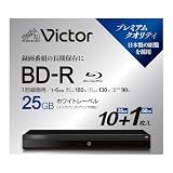 Victor(ビクター) 1回録画用 ブルーレイディスク BD-Rx10枚＆BD-R DLx1枚 ホワイトプリンタブル 25GBx10 50GBx1 1-6倍速 10+1枚スリムケース VBE1326NP11J6