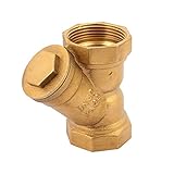 uxcell 水ゲートシングル方向弁 3cm 39.5mm メススレッド径 デュアルポート 真鍮