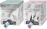 オキナ マウスウォッシュ ロングスピン スティック 10mL 2種 2箱セット ＜100本入ｘ2箱 200本＞ 携帯 個包装【日本製】 ハーブミント ＆ ロゼ